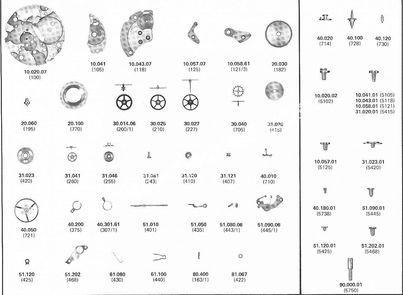 A Schild AS 2064 watch parts