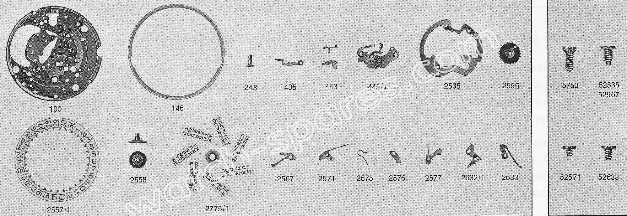 A Schild AS 2084 watch date parts