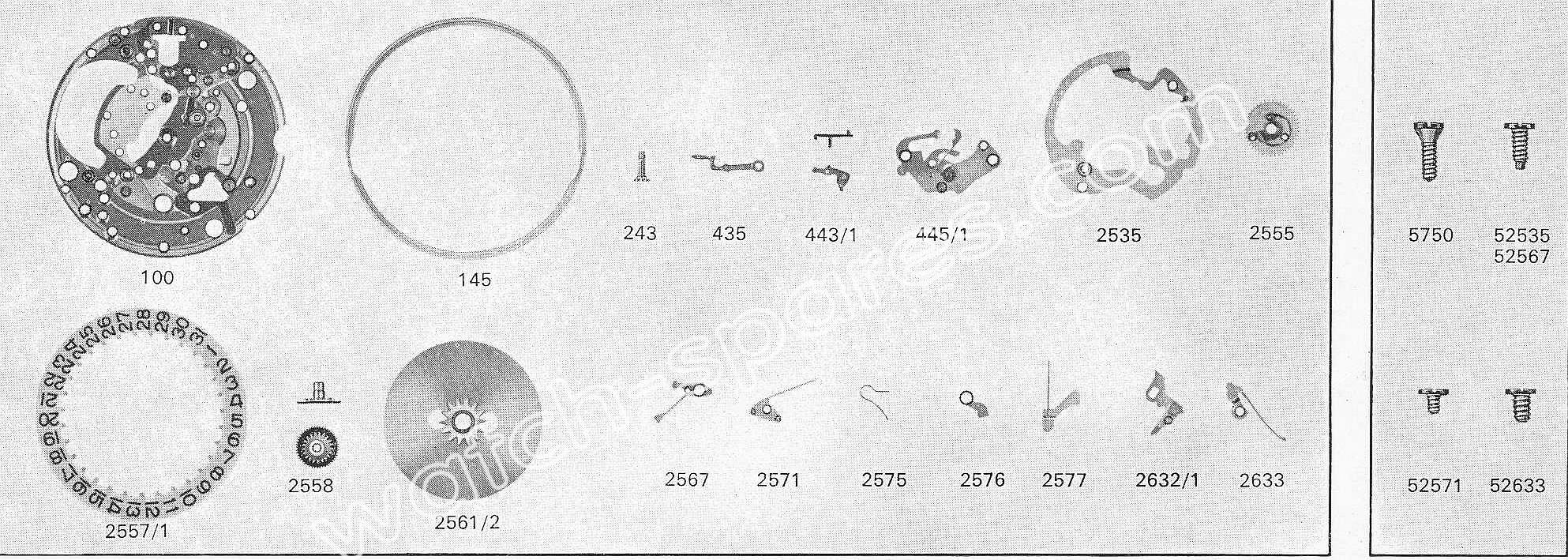 A Schild AS 2166 watch date parts