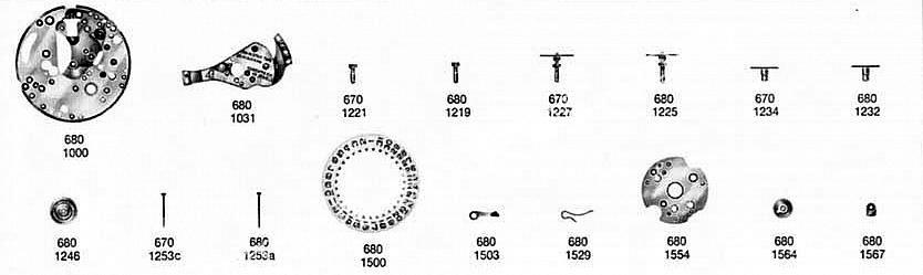 Omega 680 watch date parts